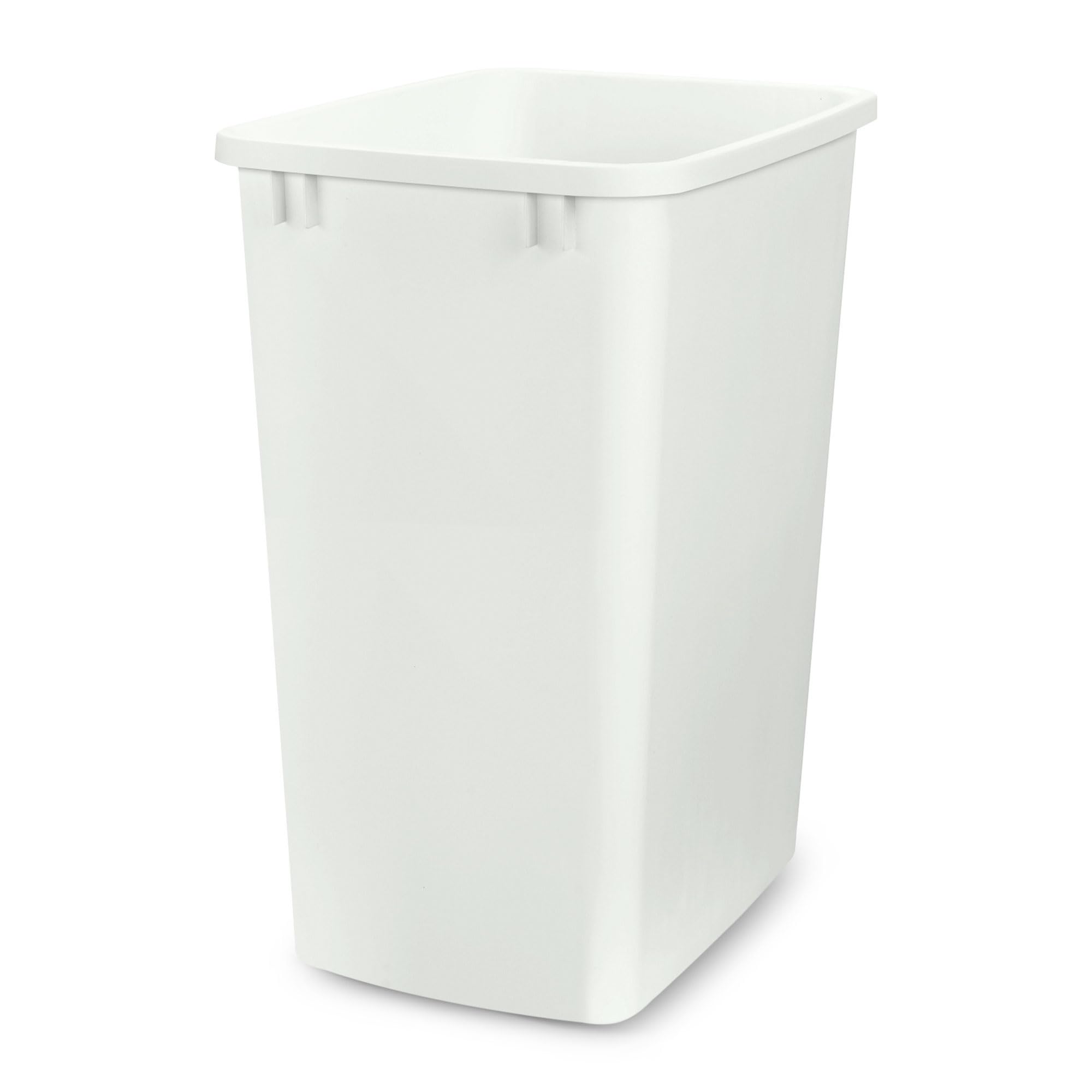 Rev-A-Shelf Double Pullout Garbage Trash Cans for Kitchen Cabinets, 35 Qt | Replacement Large Capacity Waste/ Recycling Bins for Kitchen Cabinet Pullouts, White, RV-35-11-2