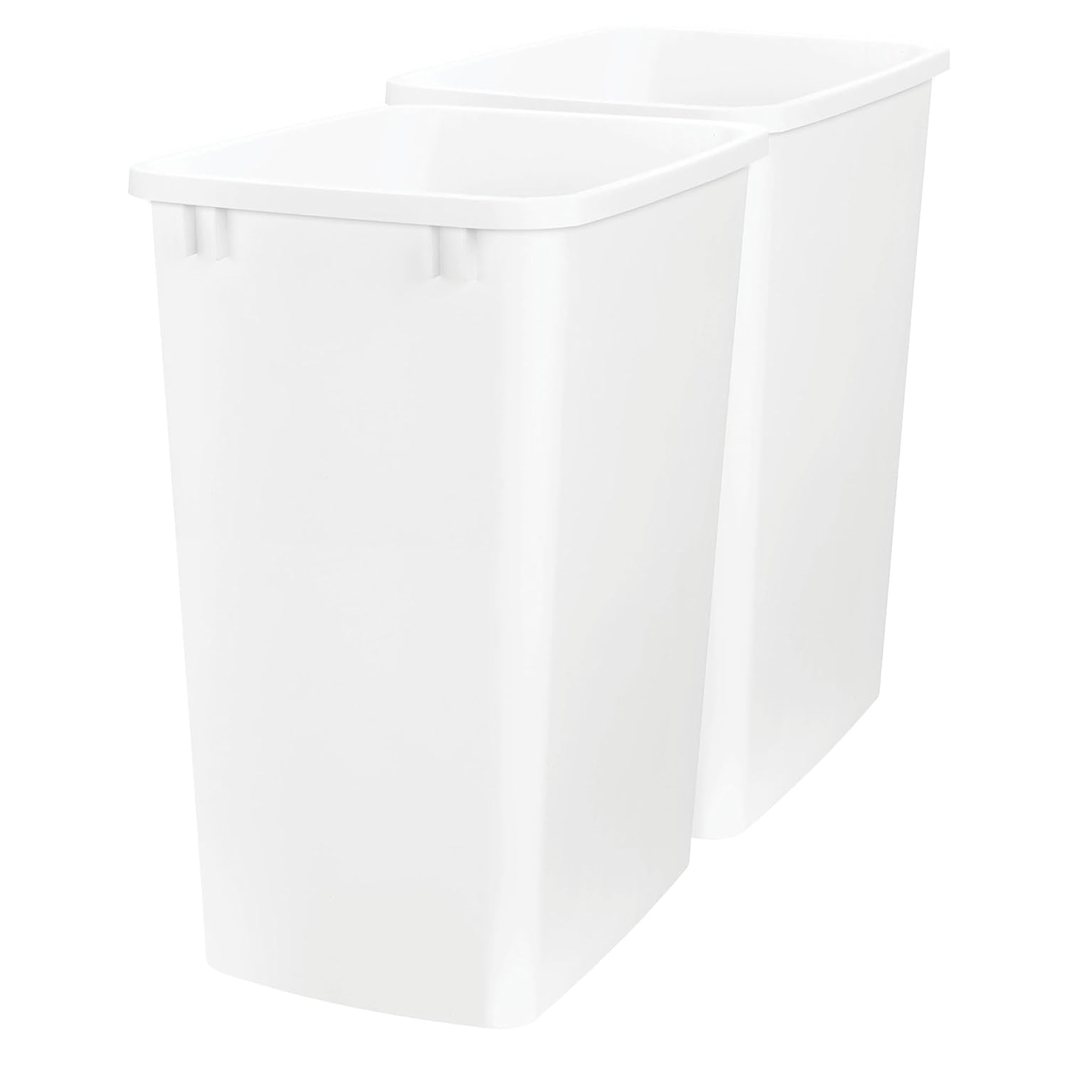 Rev-A-Shelf Double Pullout Garbage Trash Cans for Kitchen Cabinets, 35 Qt | Replacement Large Capacity Waste/ Recycling Bins for Kitchen Cabinet Pullouts, White, RV-35-11-2