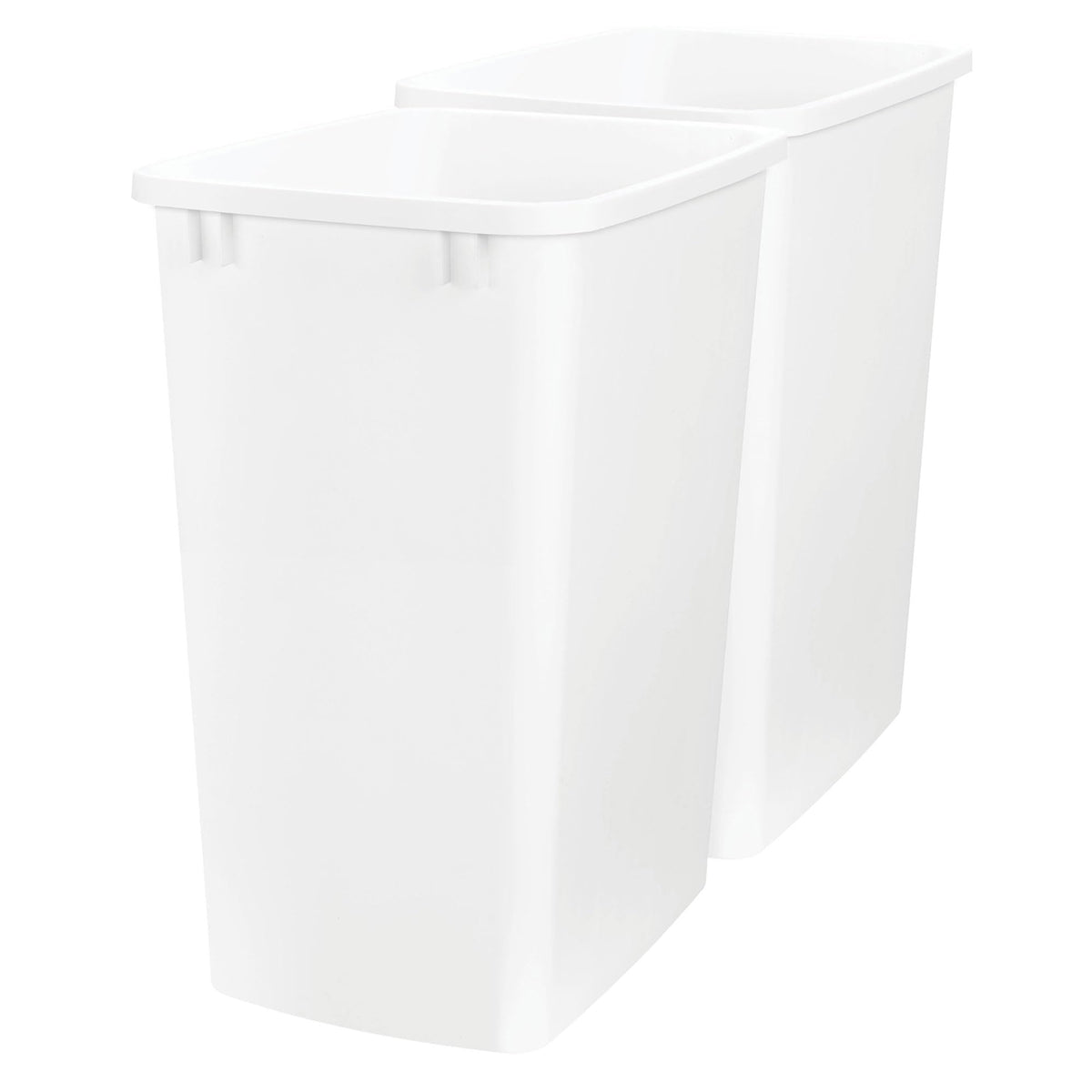 Rev-A-Shelf Double Pullout Garbage Trash Cans for Kitchen Cabinets, 35 Qt | Replacement Large Capacity Waste/ Recycling Bins for Kitchen Cabinet Pullouts, White, RV-35-11-2