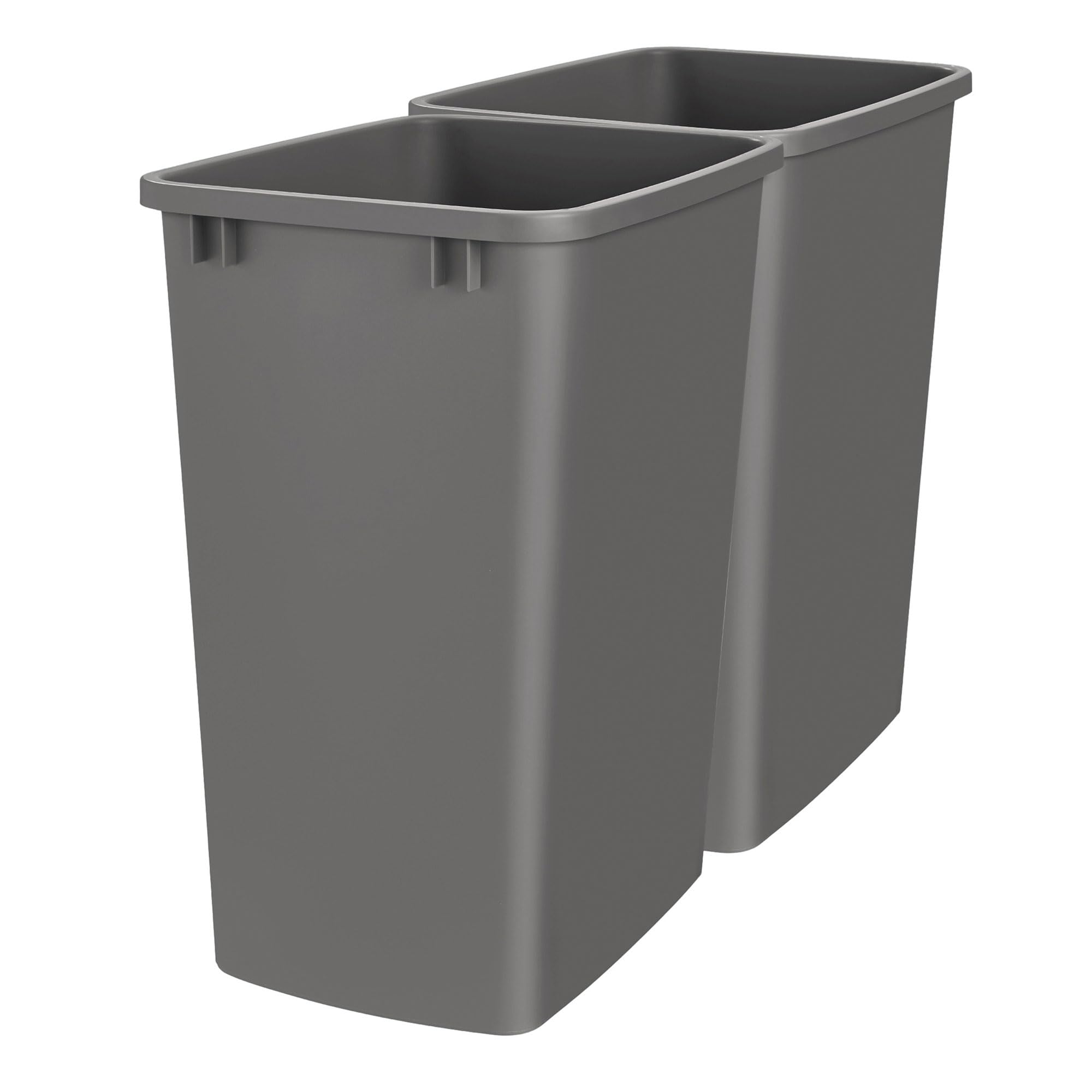 Rev-A-Shelf Double Pullout Garbage Trash Cans for Kitchen Cabinets, 35 Qt | Replacement Large Capacity Waste/ Recycling Bins for Kitchen Cabinet Pullouts, White, RV-35-11-2