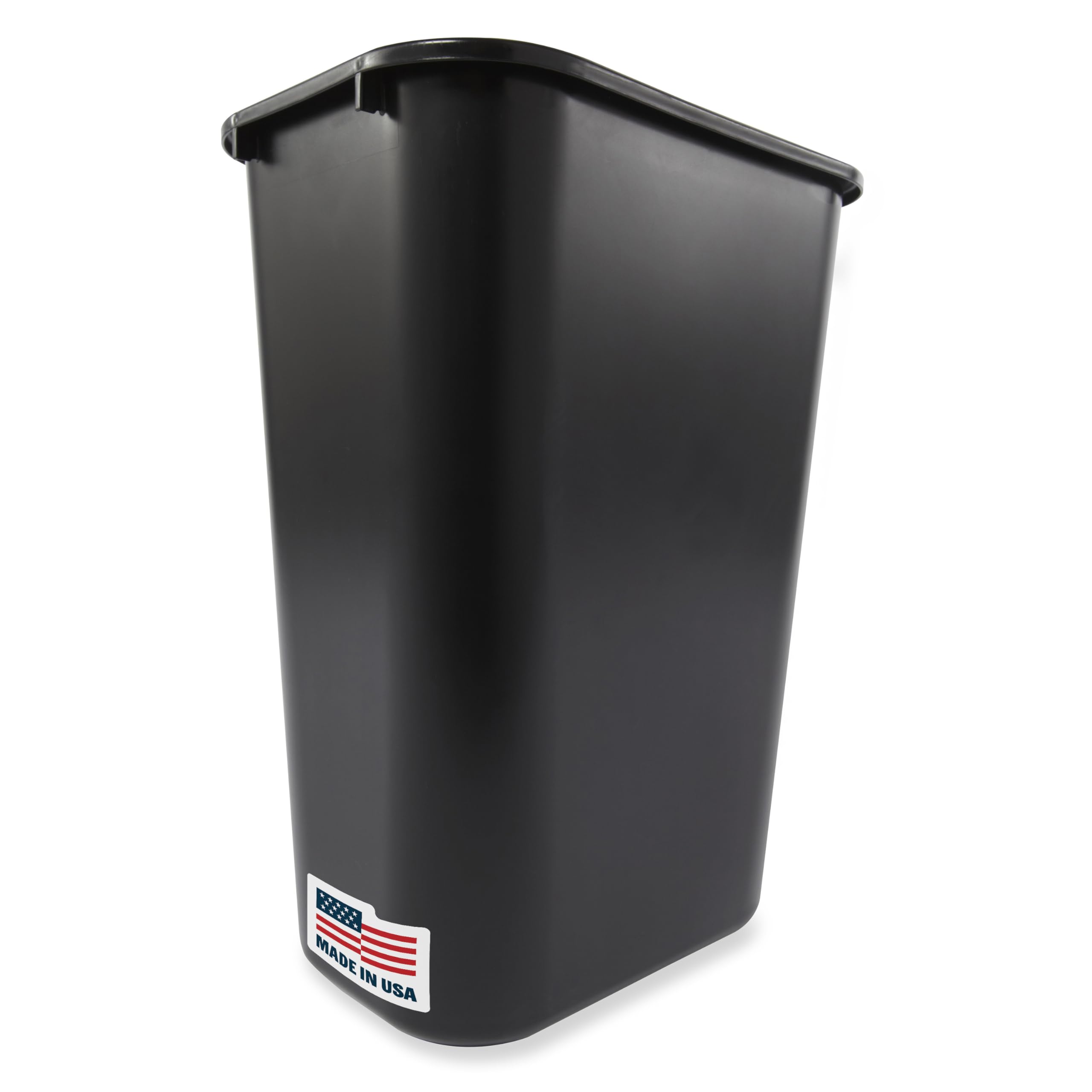 Rubbermaid Commercial Products Deskside Wastebasket/Trash Can, 3.25-Gallon/13-Quart, Black, Small, for Bedroom/Bathroom/Office, Fits Under Desk/Sink/Cabinet