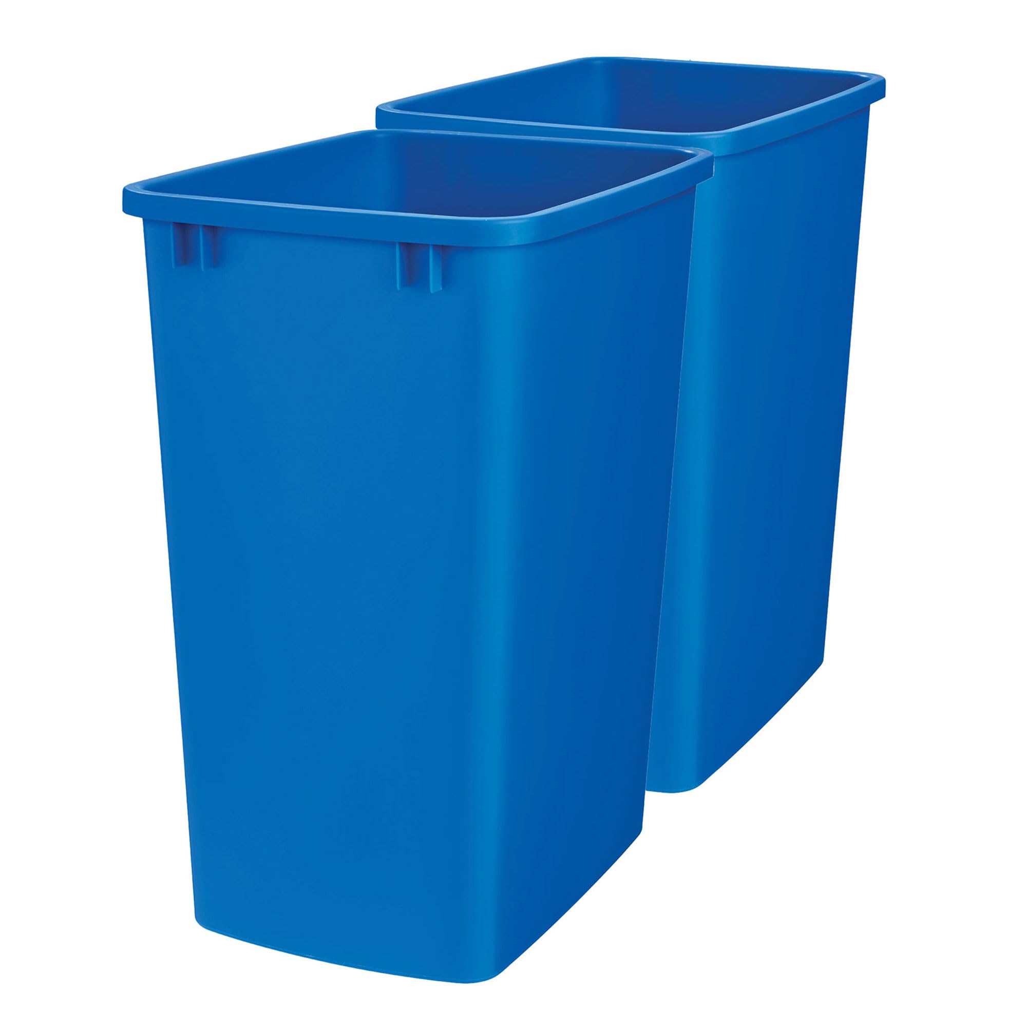 Rev-A-Shelf Double Pullout Garbage Trash Cans for Kitchen Cabinets, 35 Qt | Replacement Large Capacity Waste/ Recycling Bins for Kitchen Cabinet Pullouts, White, RV-35-11-2
