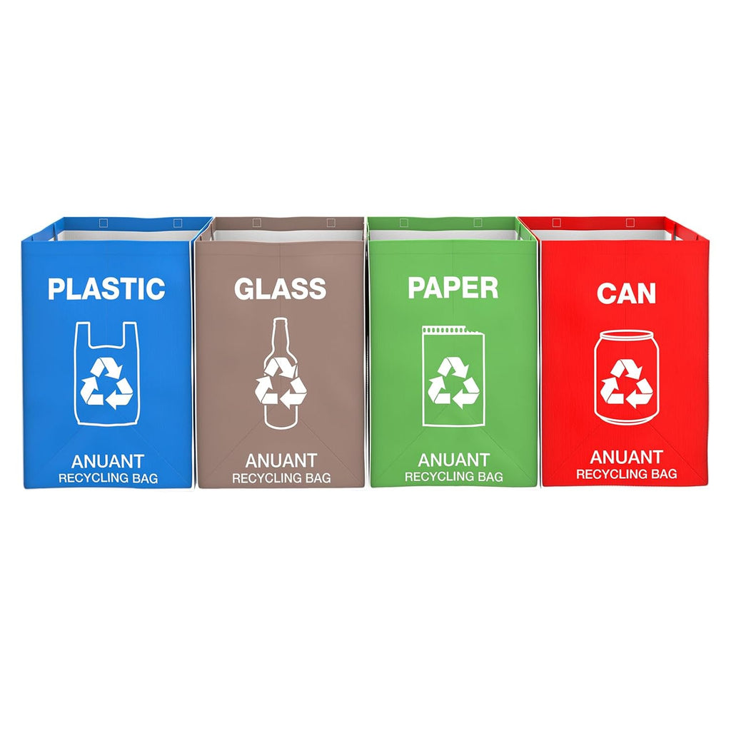Separate Recycling Waste Bin Bags for Kitchen Office in Home - Large Size Sturdy Double Handles 10 Gallon Recycle Garbage Sorting Bins