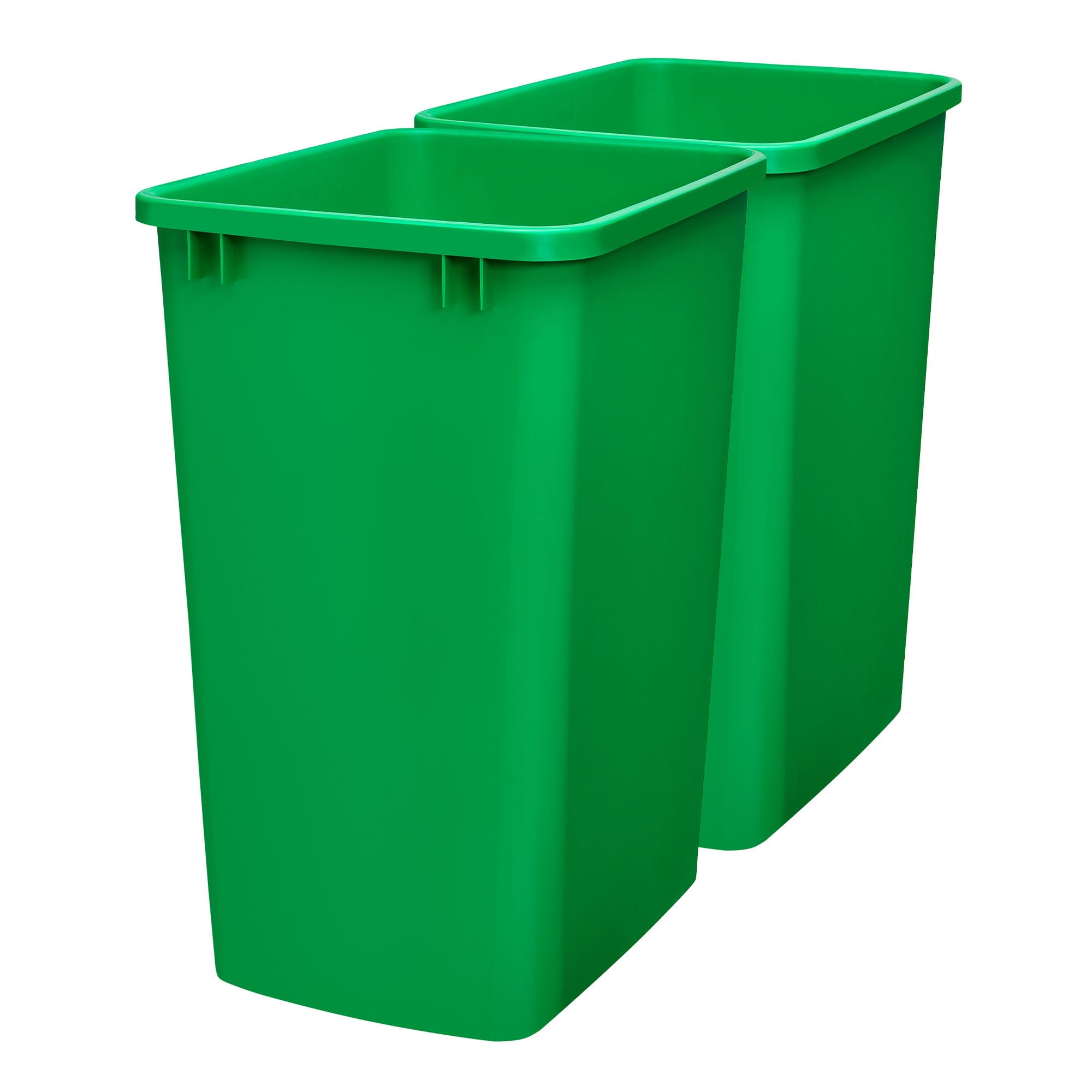 Rev-A-Shelf Double Pullout Garbage Trash Cans for Kitchen Cabinets, 35 Qt | Replacement Large Capacity Waste/ Recycling Bins for Kitchen Cabinet Pullouts, White, RV-35-11-2