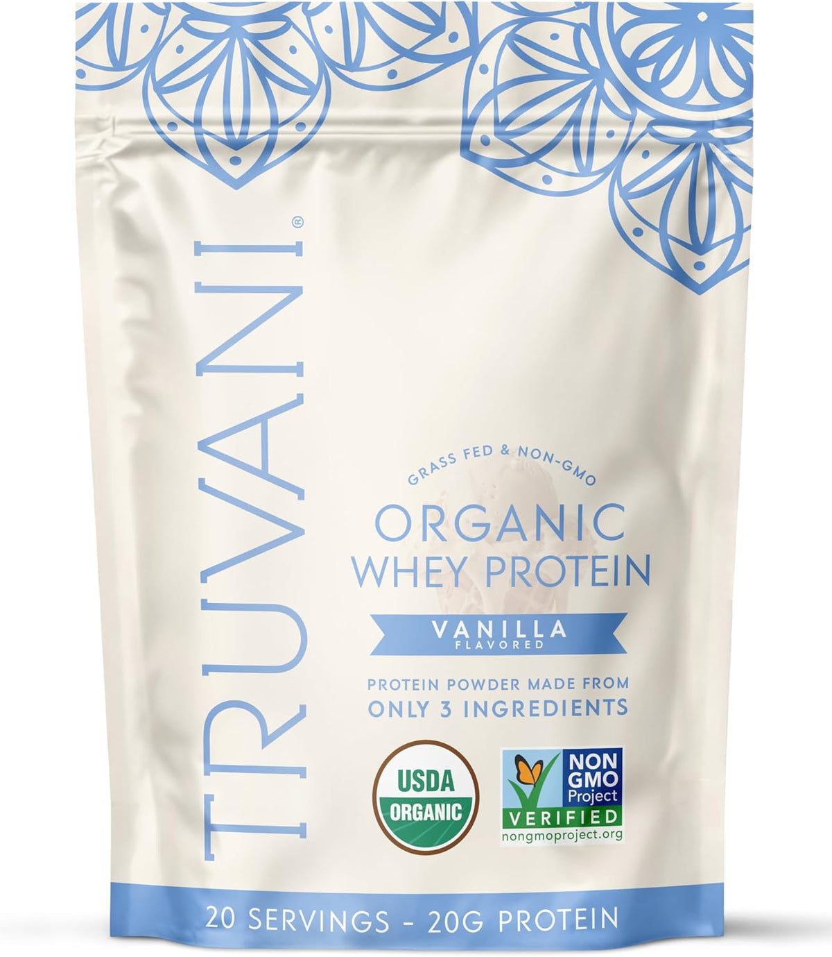Truvani Organic Whey Protein Powder | Vanilla | 20 Servings