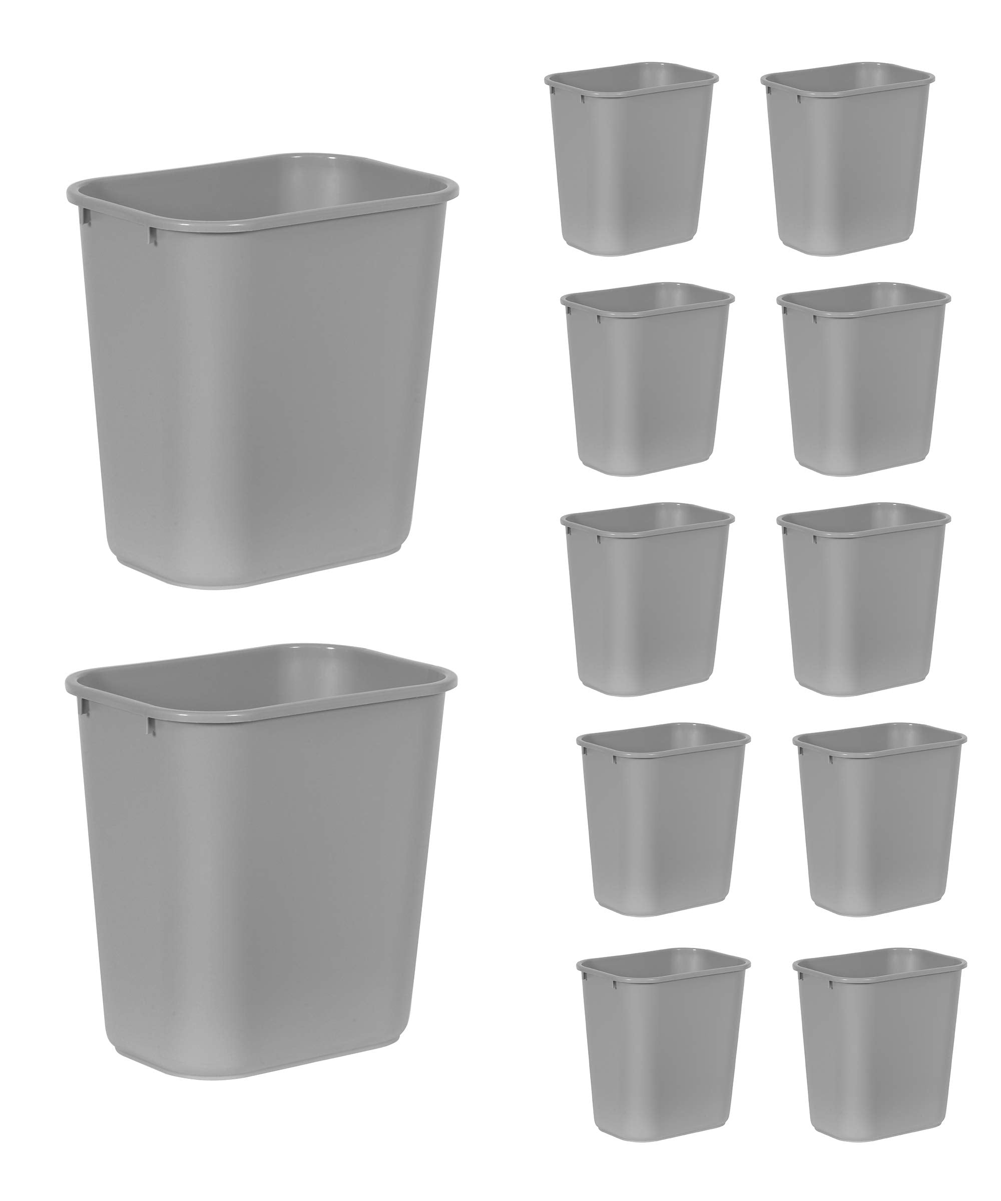 Rubbermaid Commercial Products Deskside Wastebasket/Trash Can, 3.25-Gallon/13-Quart, Black, Small, for Bedroom/Bathroom/Office, Fits Under Desk/Sink/Cabinet