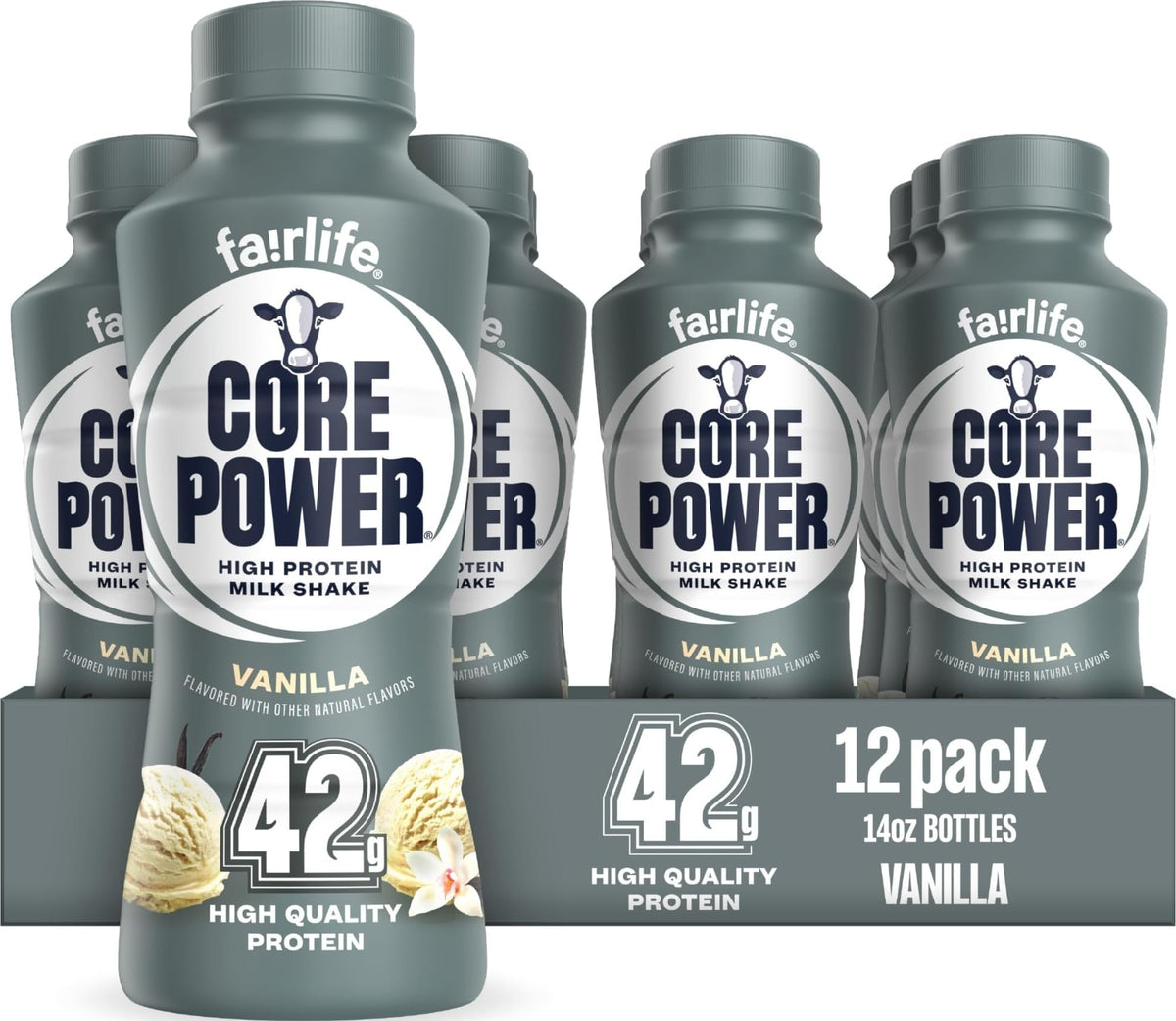 Core Power Fairlife Elite 42g High Protein Milk Shakes For kosher diet, Ready to Drink for Workout Recovery, Chocolate, 14 Fl Oz (Pack of 12), Liquid, Bottle