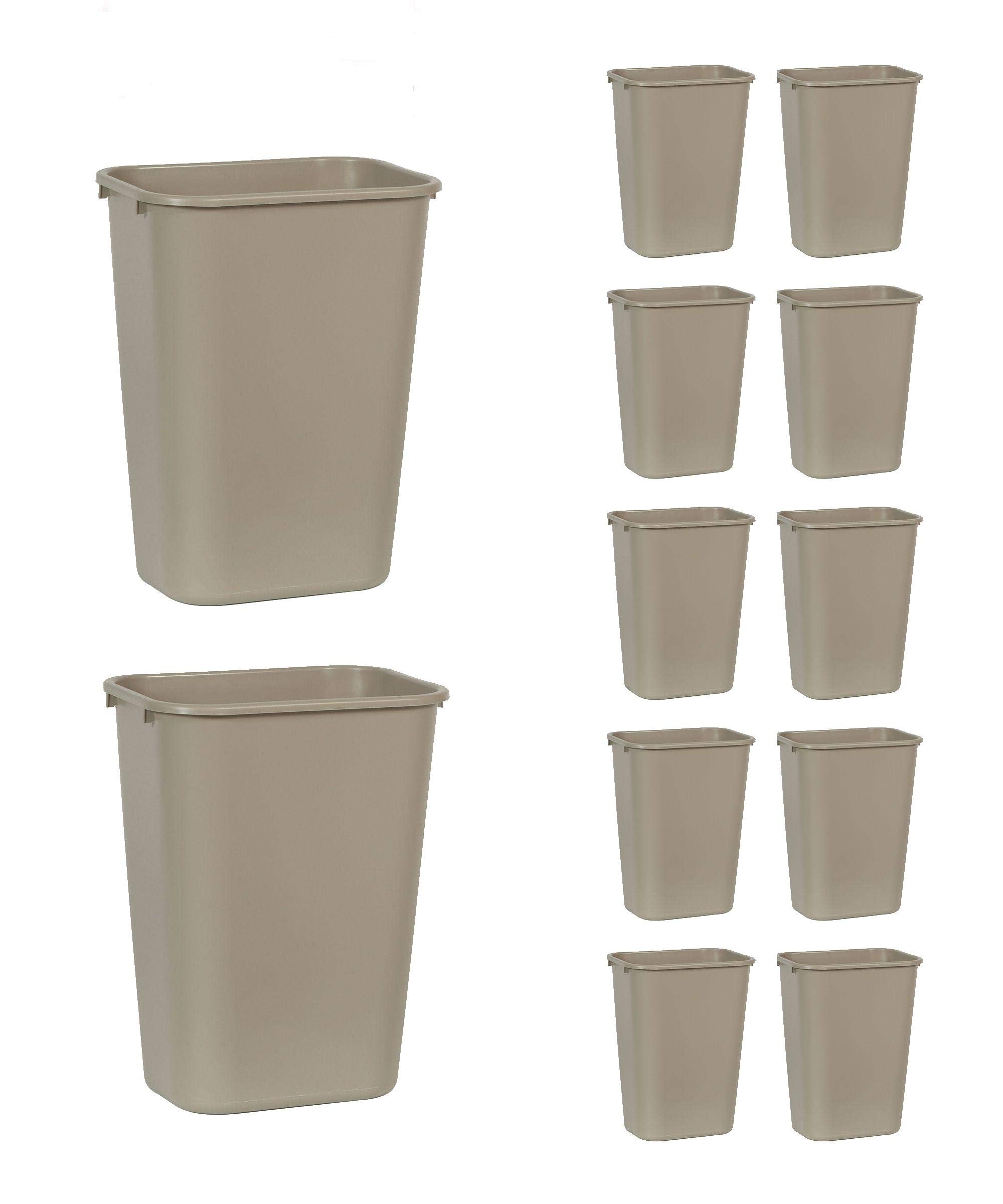 Rubbermaid Commercial Products Deskside Wastebasket/Trash Can, 3.25-Gallon/13-Quart, Black, Small, for Bedroom/Bathroom/Office, Fits Under Desk/Sink/Cabinet