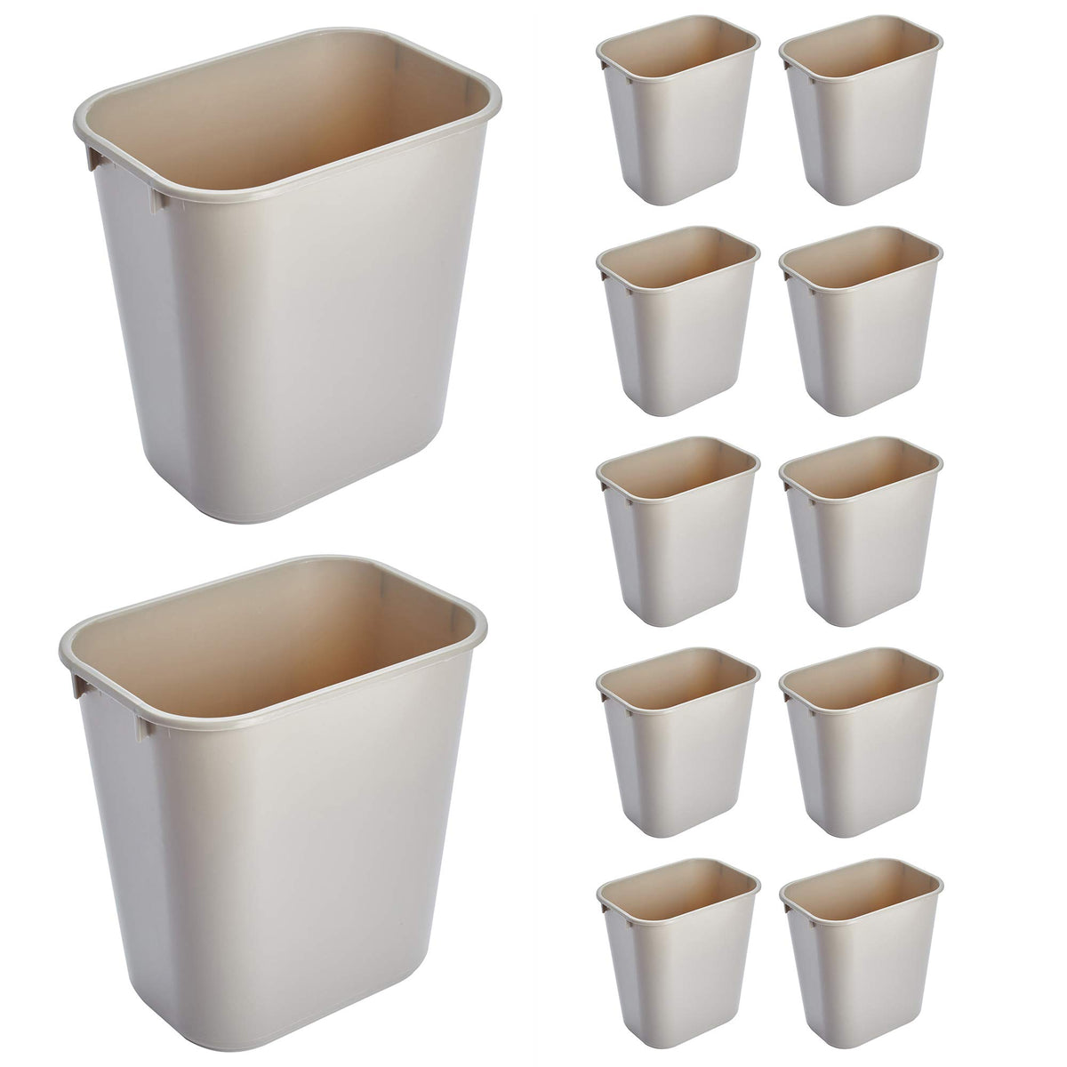 Rubbermaid Commercial Products Deskside Wastebasket/Trash Can, 3.25-Gallon/13-Quart, Black, Small, for Bedroom/Bathroom/Office, Fits Under Desk/Sink/Cabinet