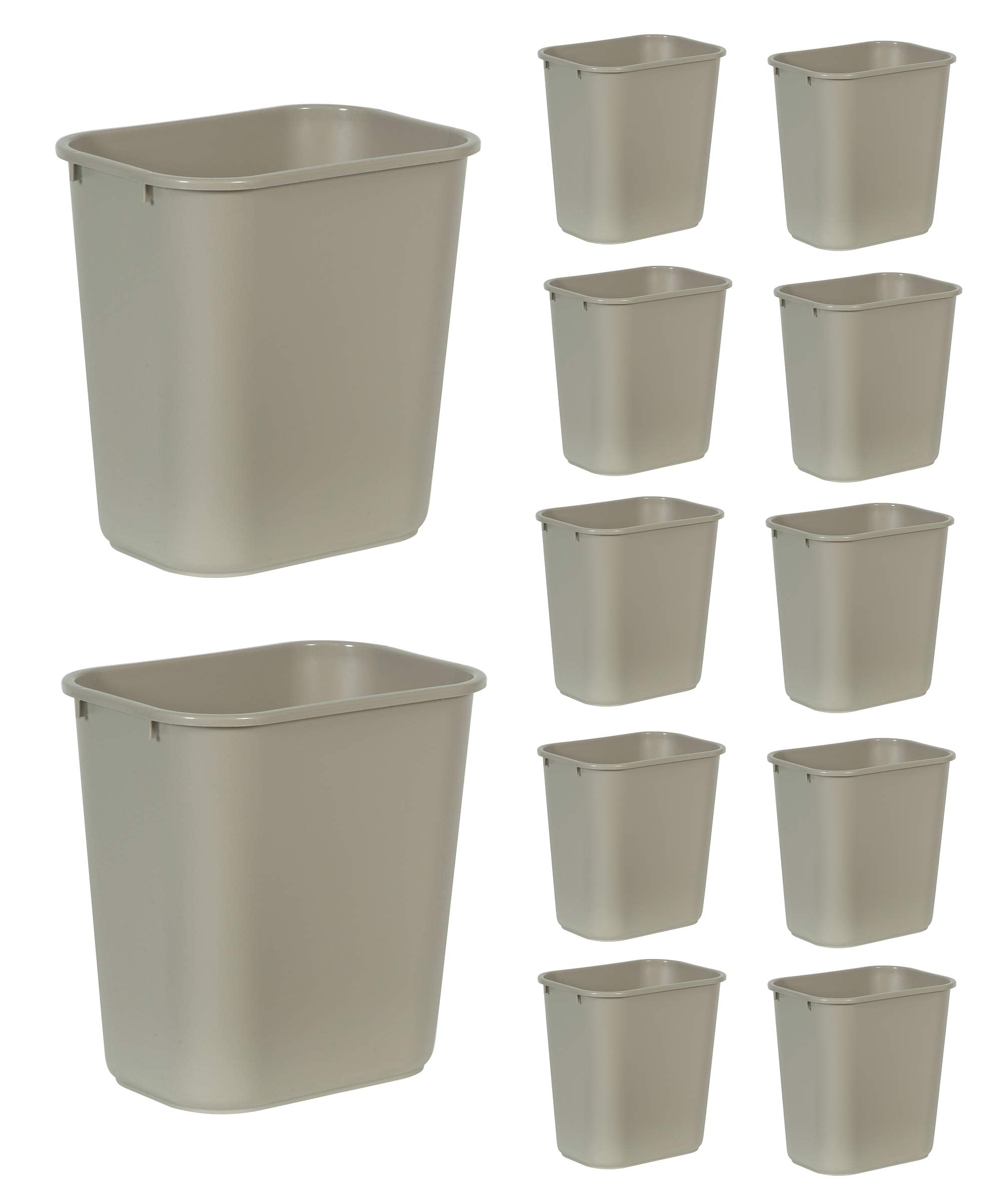 Rubbermaid Commercial Products Deskside Wastebasket/Trash Can, 3.25-Gallon/13-Quart, Black, Small, for Bedroom/Bathroom/Office, Fits Under Desk/Sink/Cabinet