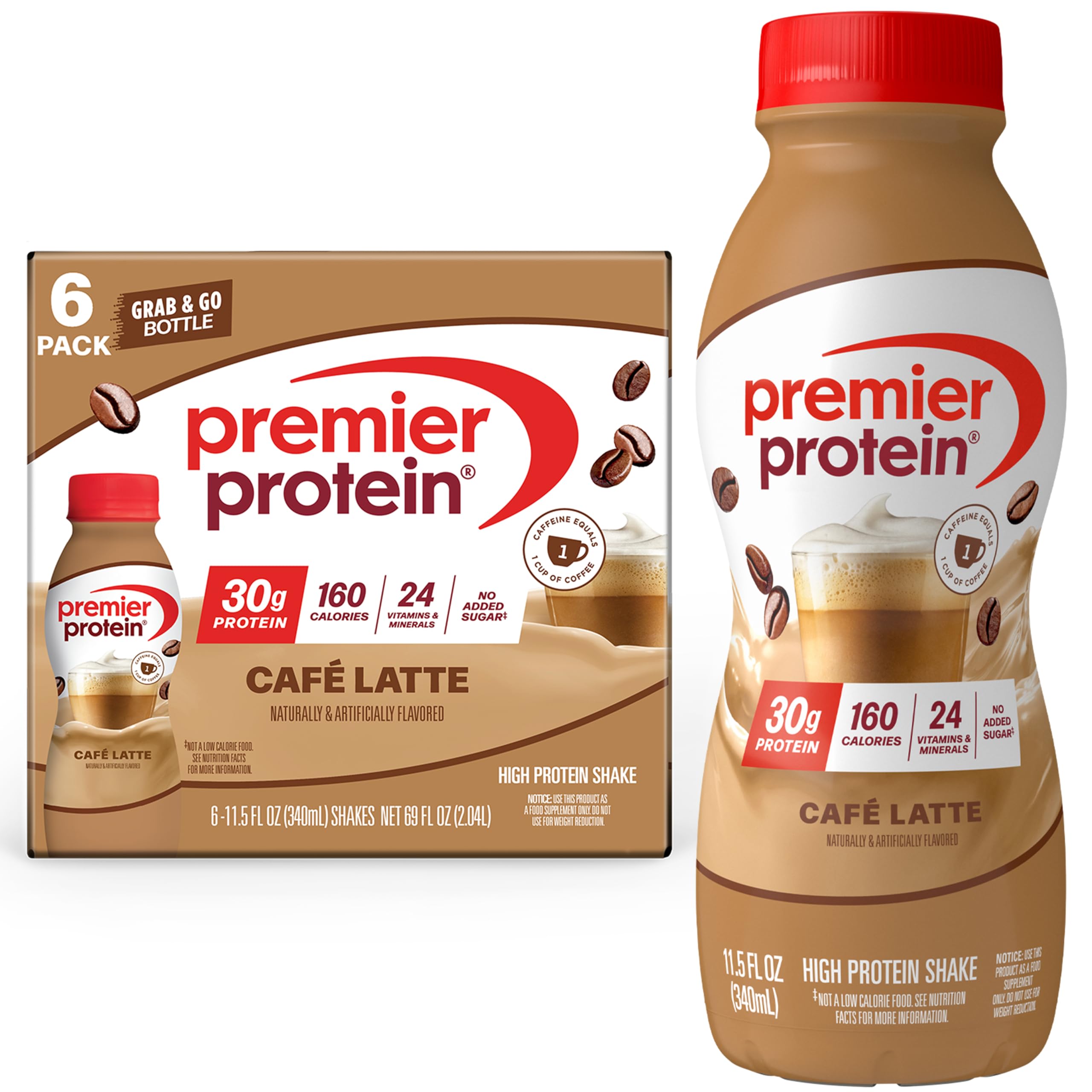 Premier Protein 30g High Protein Shake, Chocolate, 12 Pack Bottles, Vegetarian