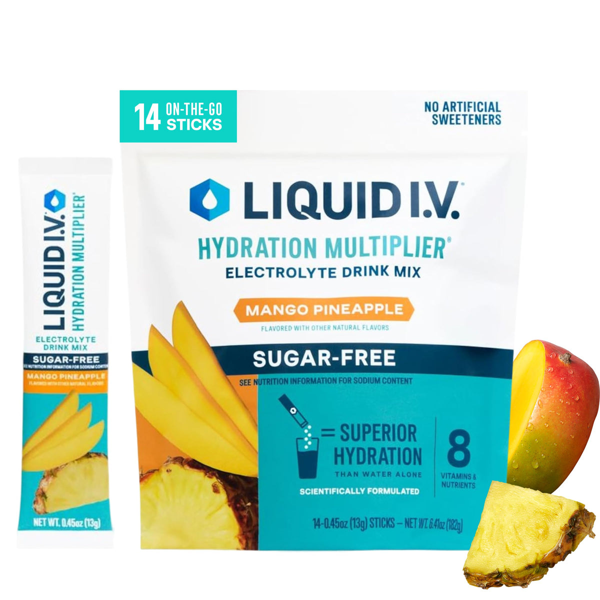 Liquid I.V. Sugar Free Hydration Electrolytes, Lemon Lime, 14 Count