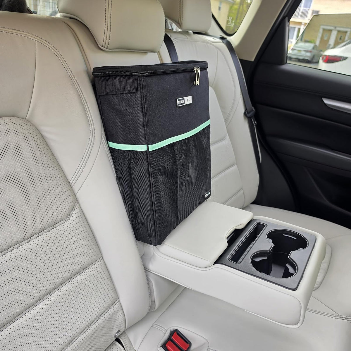 RoadBin Car Trash Can - Slim 4" 2.5 Gallon Hanging Car Garbage Can, Stays Upright, Leakproof and Odor-Sealing Trash Bin for Clean, Clutter-Free Trucks, SUVs and Vans - Designed in the USA